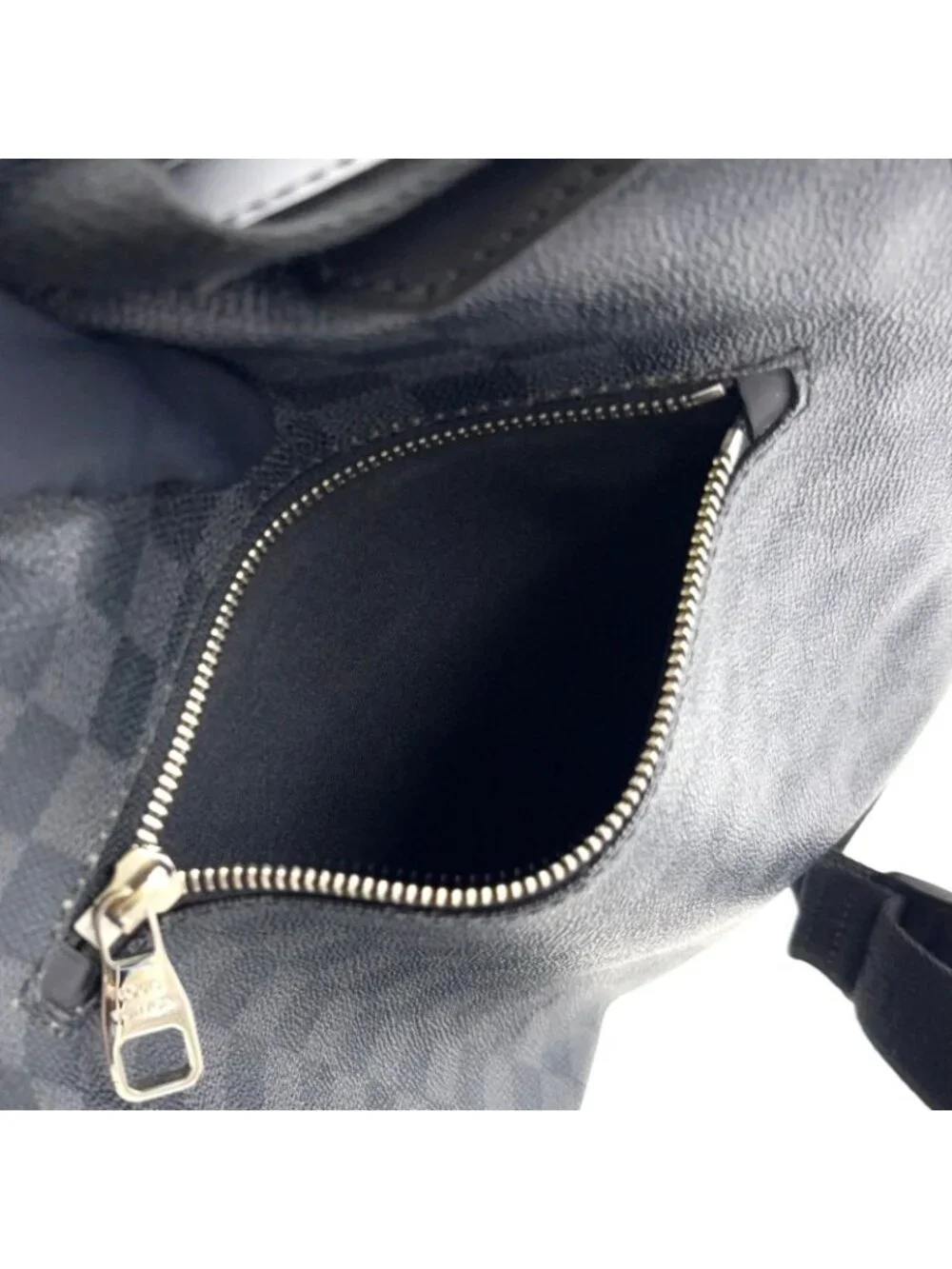 Louis Vuitton Mick PM Damier Graphite Leather Black Shoulder Bag Silver